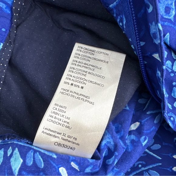 Anthropologie Maeve Blue Geometric Patterned Shorts Elastic Waist Cotton 8 - Picture 6 of 6